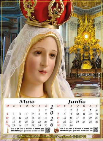 Calendário de Fátima 2026