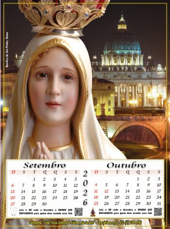 Calendário de Fátima 2026